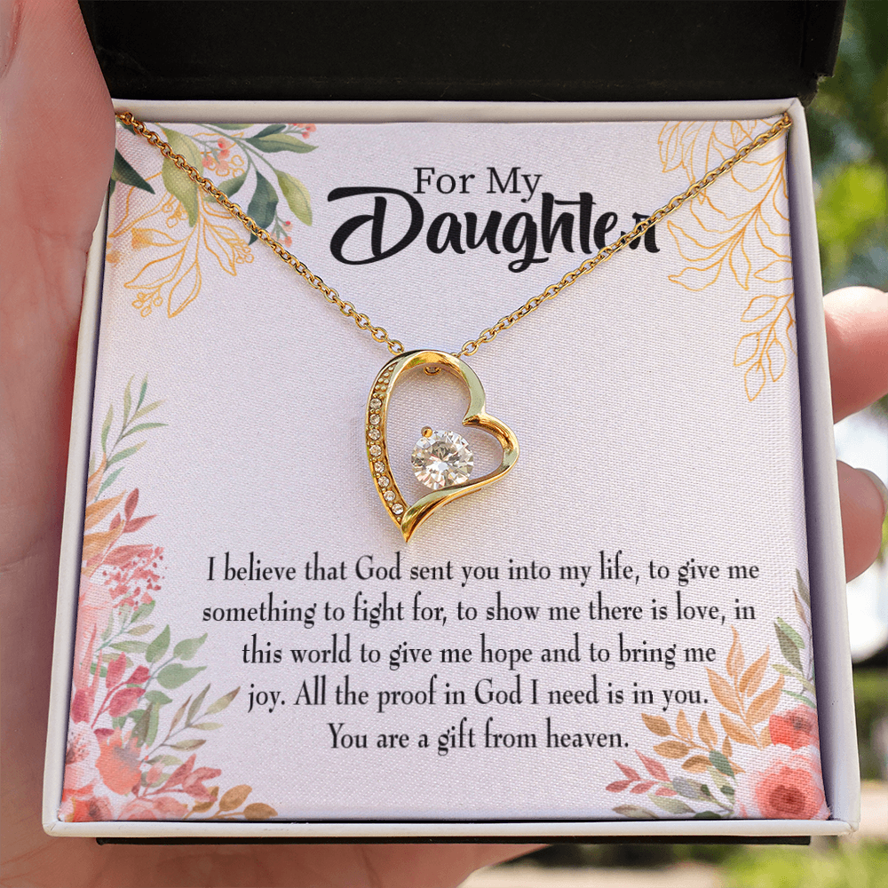 To My Daughter God Sent Daughter Forever Necklace w Message Card-Express Your Love Gifts
