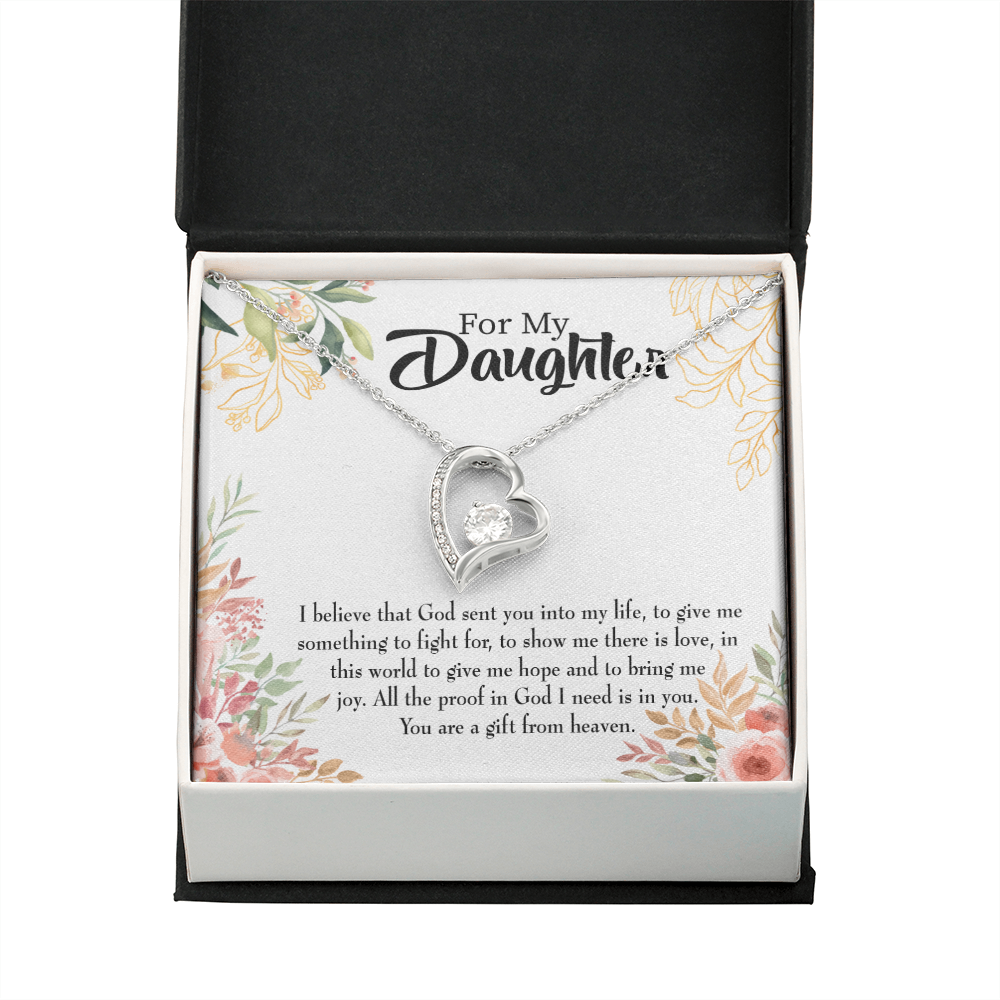 To My Daughter God Sent Daughter Forever Necklace w Message Card-Express Your Love Gifts