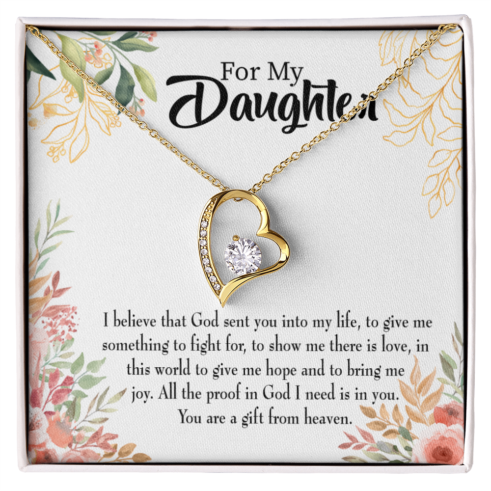 To My Daughter God Sent Daughter Forever Necklace w Message Card-Express Your Love Gifts