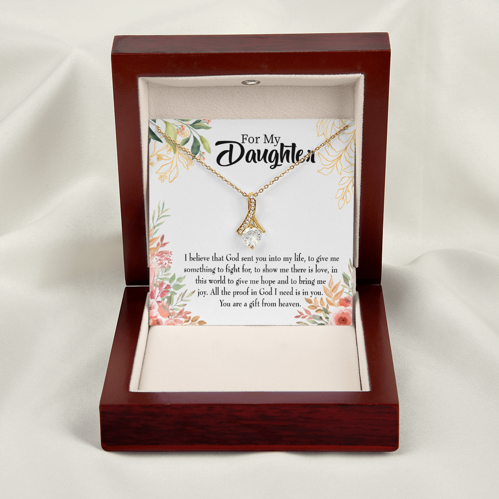 To My Daughter God Sent Daughter Religious Alluring Ribbon Necklace Message Card-Express Your Love Gifts