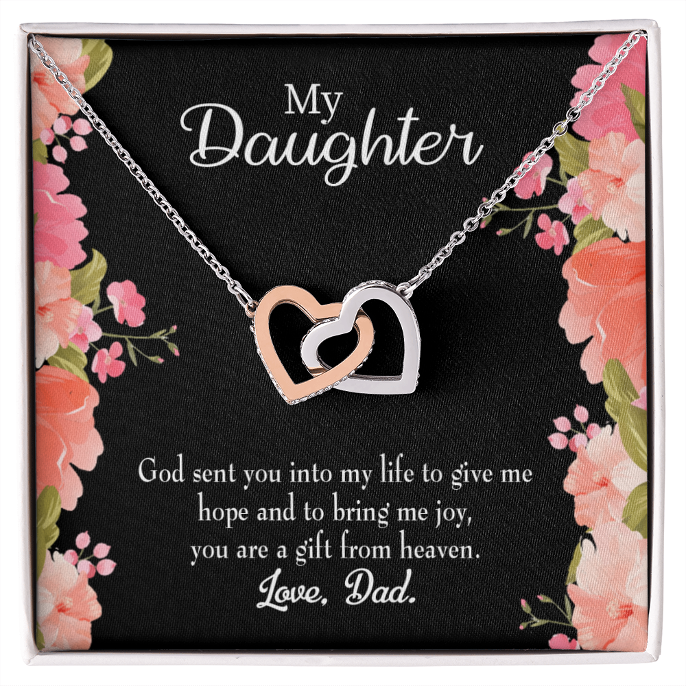 To My Daughter God Sent Daughter to Dad's Life Inseparable Necklace-Express Your Love Gifts