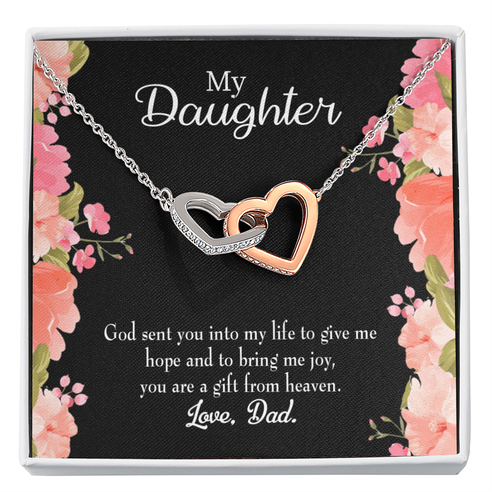 To My Daughter God Sent Daughter to Dad's Life Inseparable Necklace-Express Your Love Gifts