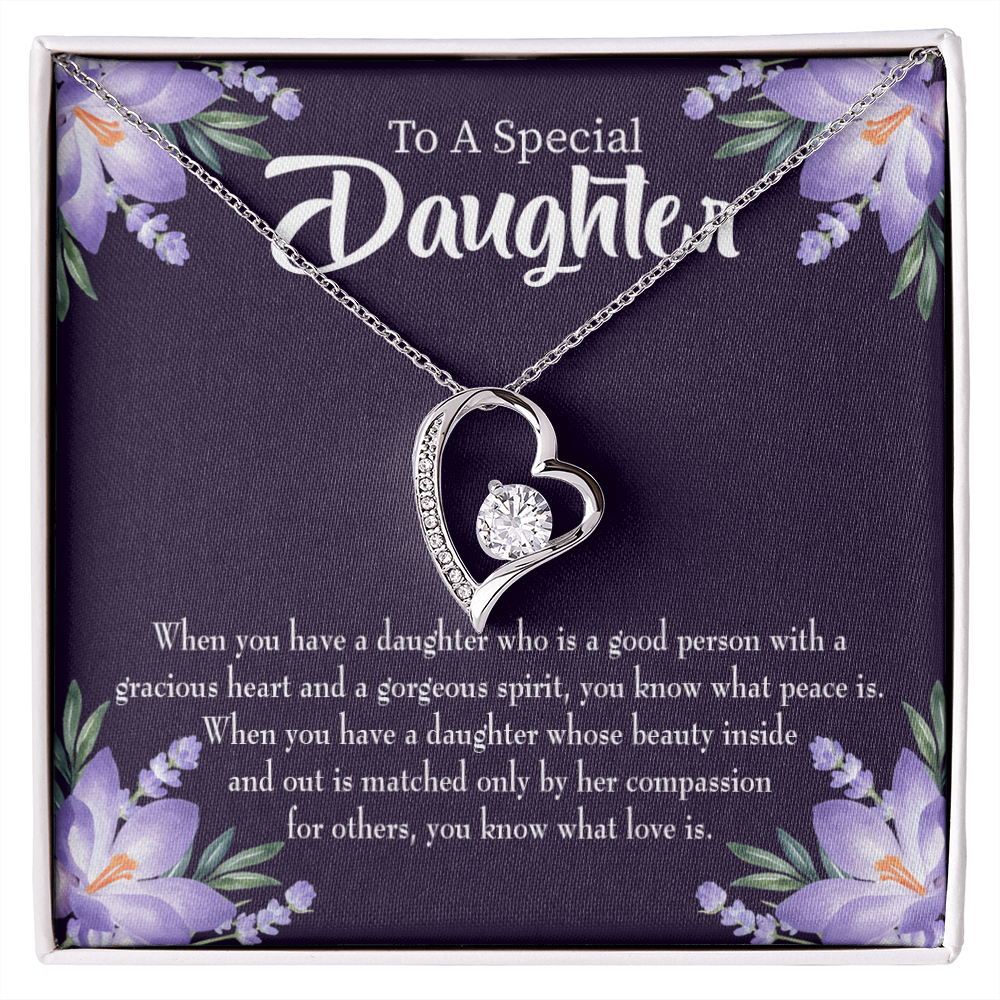To My Daughter Good Person Daughter Forever Necklace w Message Card-Express Your Love Gifts