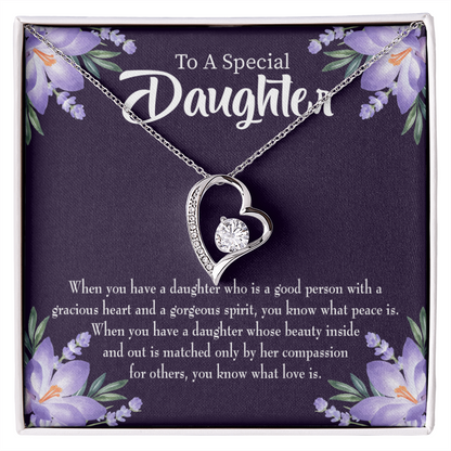 To My Daughter Good Person Daughter Forever Necklace w Message Card-Express Your Love Gifts