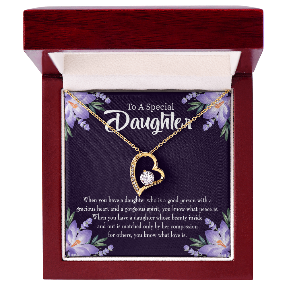 To My Daughter Good Person Daughter Forever Necklace w Message Card-Express Your Love Gifts