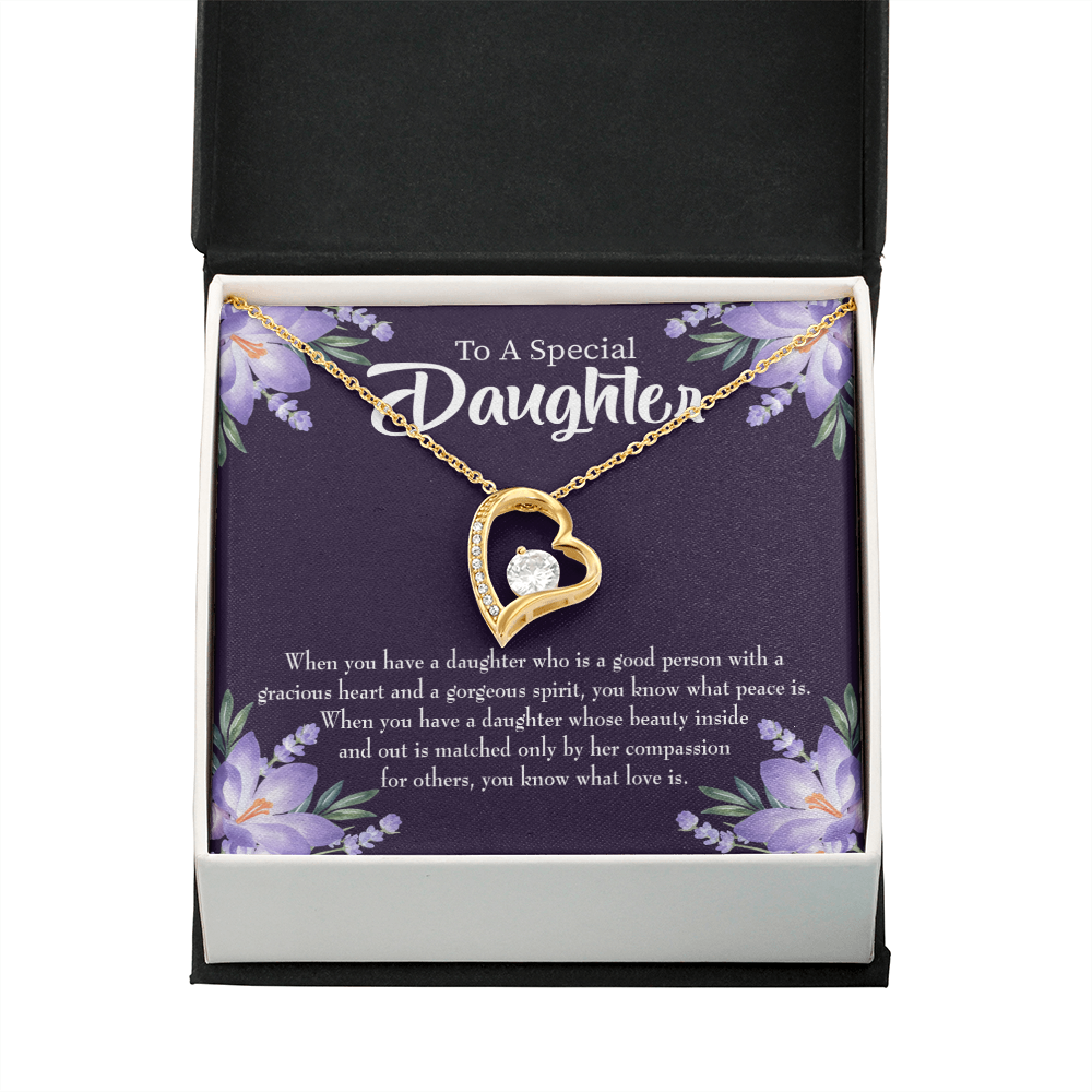 To My Daughter Good Person Daughter Forever Necklace w Message Card-Express Your Love Gifts