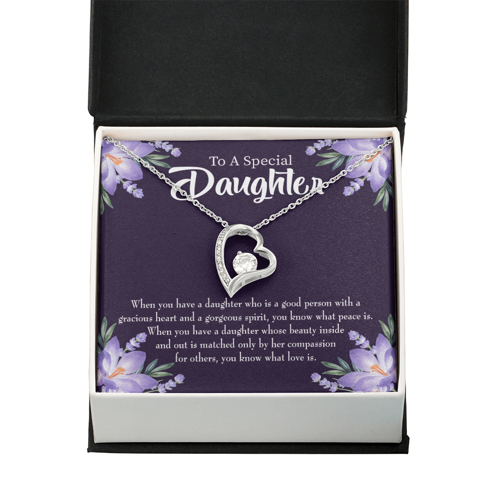 To My Daughter Good Person Daughter Forever Necklace w Message Card-Express Your Love Gifts