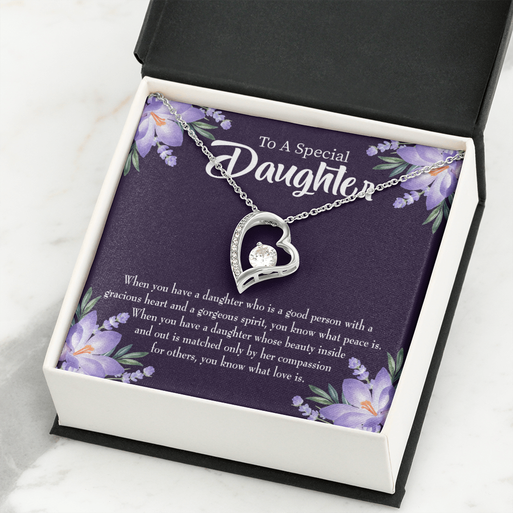 To My Daughter Good Person Daughter Forever Necklace w Message Card-Express Your Love Gifts