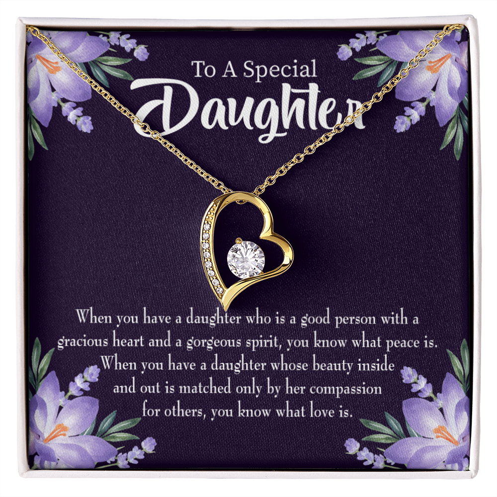 To My Daughter Good Person Daughter Forever Necklace w Message Card-Express Your Love Gifts