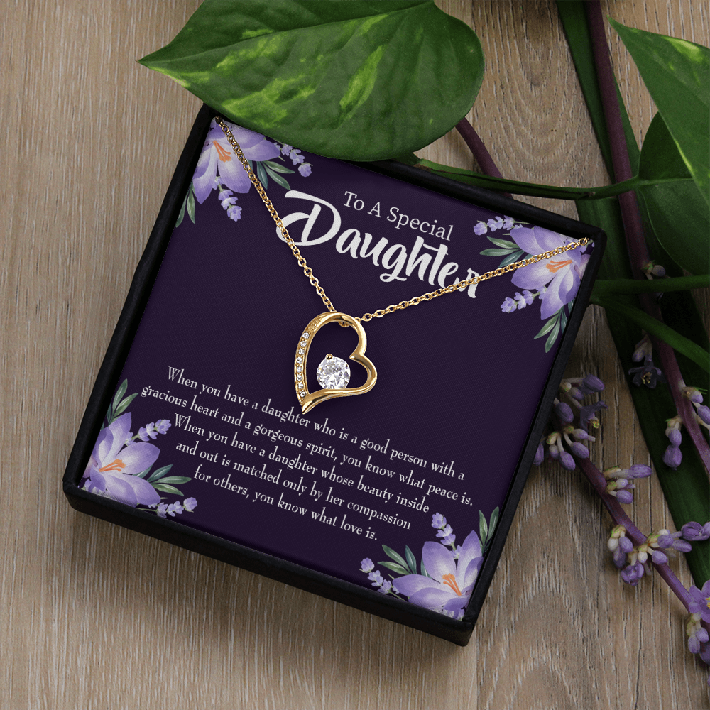 To My Daughter Good Person Daughter Forever Necklace w Message Card-Express Your Love Gifts