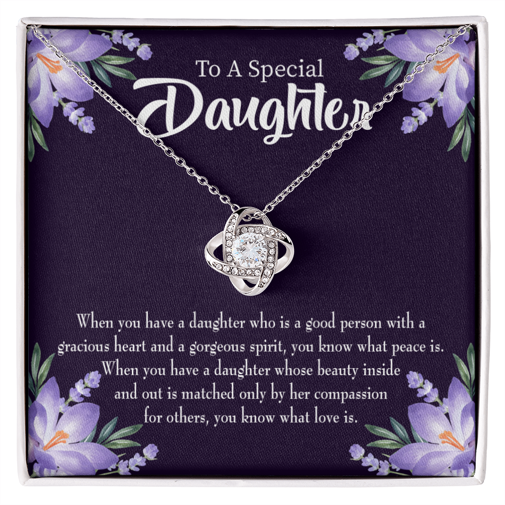 To My Daughter Good Person Daughter Infinity Knot Necklace Message Card-Express Your Love Gifts