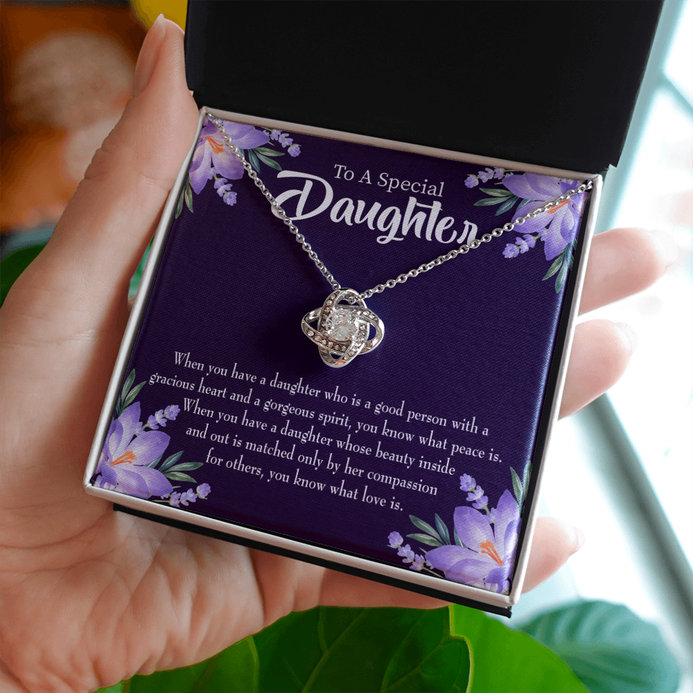 To My Daughter Good Person Daughter Infinity Knot Necklace Message Card-Express Your Love Gifts