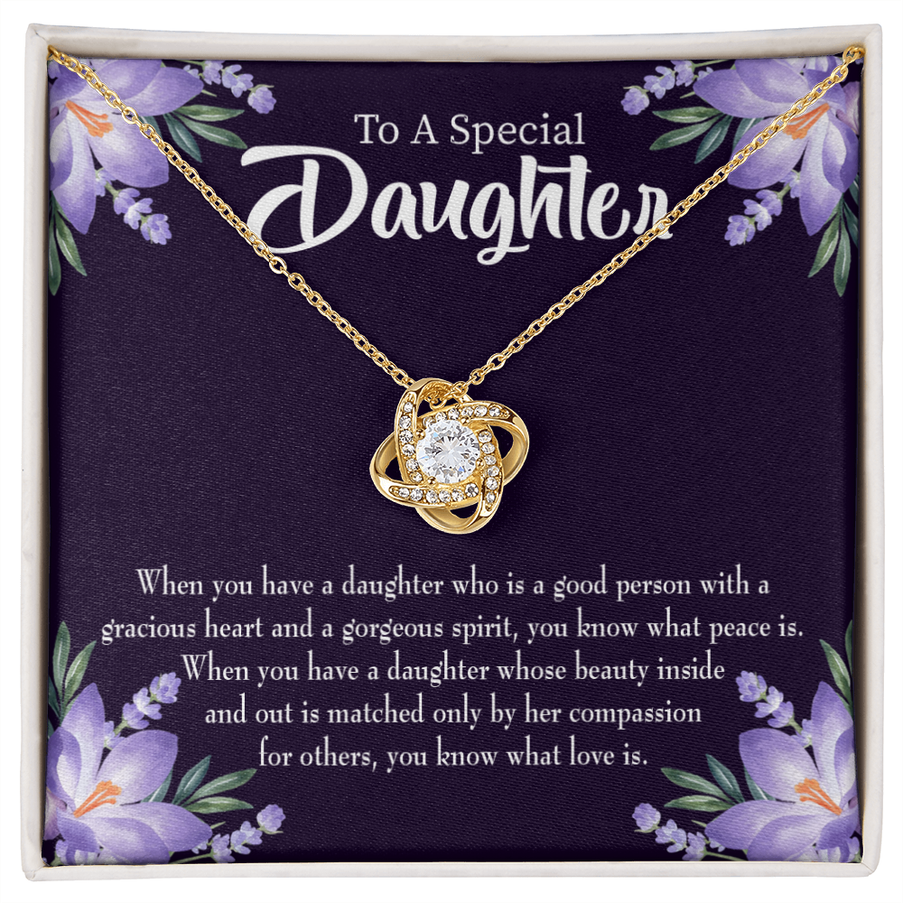 To My Daughter Good Person Daughter Infinity Knot Necklace Message Card-Express Your Love Gifts
