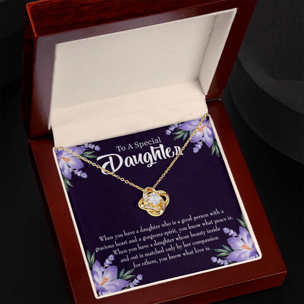 To My Daughter Good Person Daughter Infinity Knot Necklace Message Card-Express Your Love Gifts