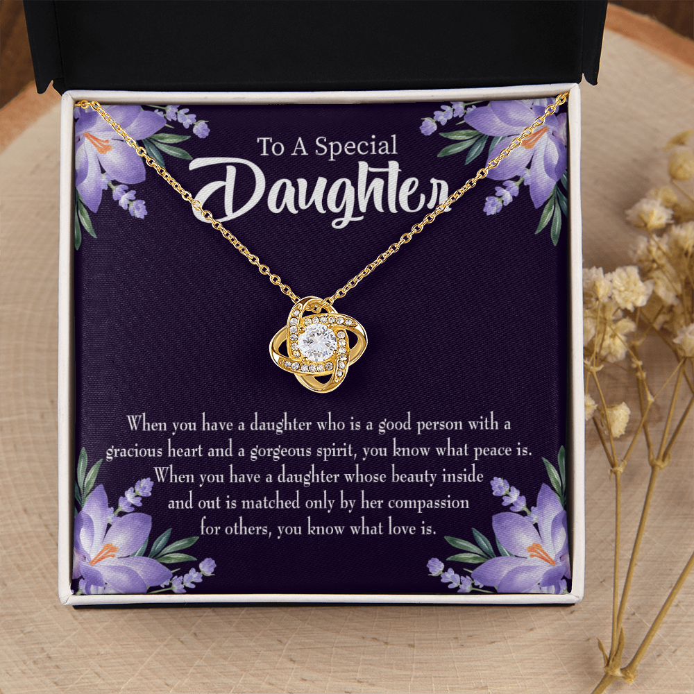 To My Daughter Good Person Daughter Infinity Knot Necklace Message Card-Express Your Love Gifts