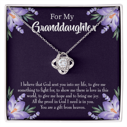 To My Daughter Granddaughter Gift From Heaven Infinity Knot Necklace Message Card-Express Your Love Gifts