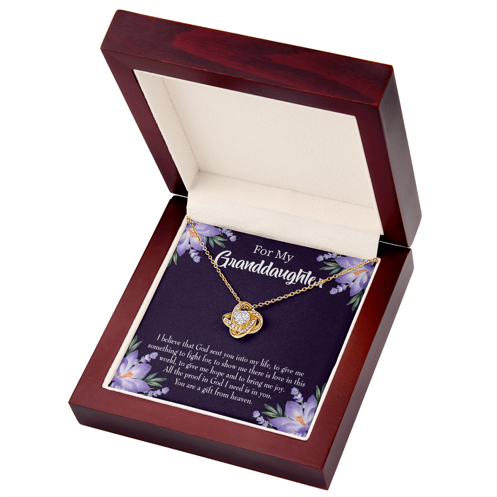 To My Daughter Granddaughter Gift From Heaven Infinity Knot Necklace Message Card-Express Your Love Gifts