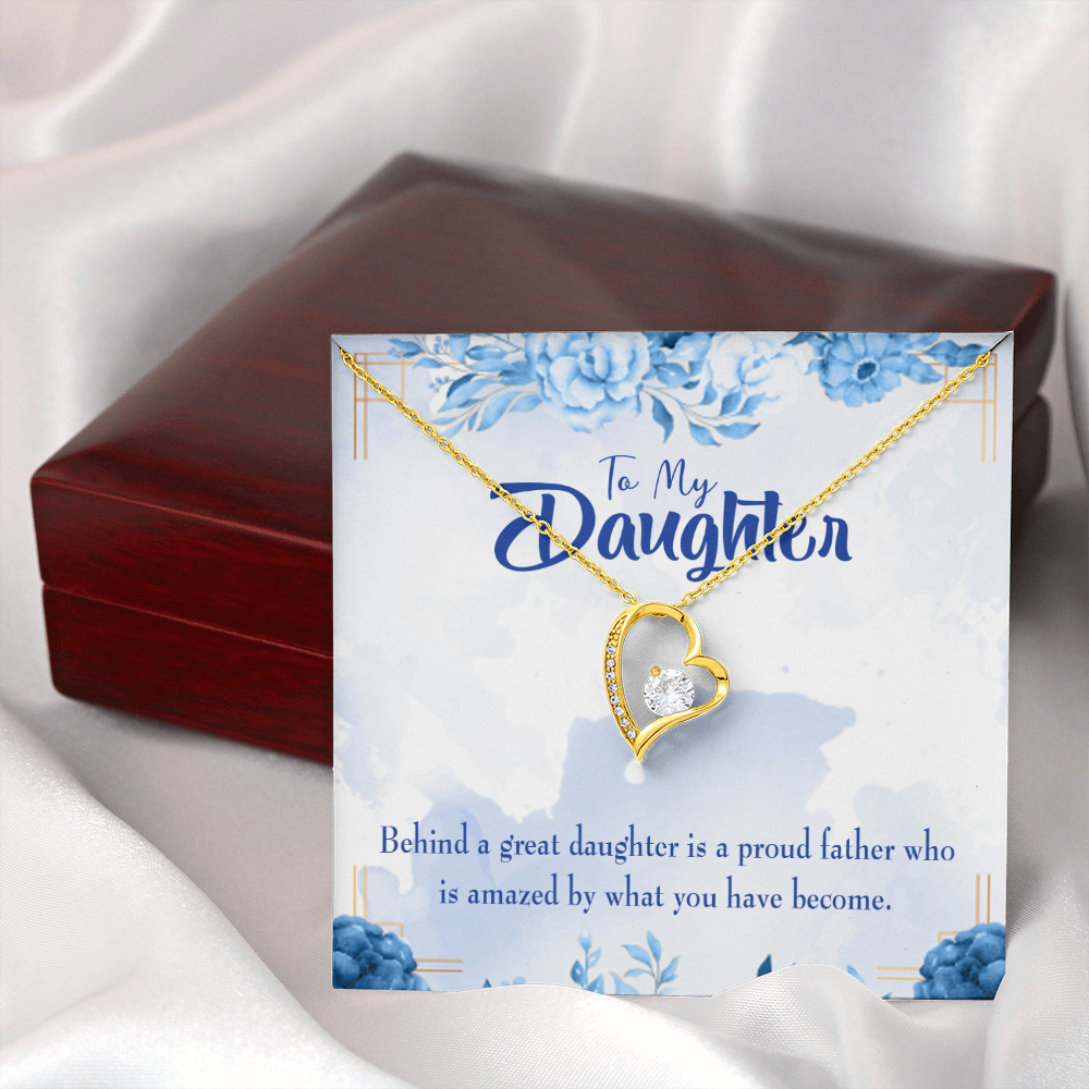 To My Daughter Great Daughter From Dad Forever Necklace w Message Card-Express Your Love Gifts
