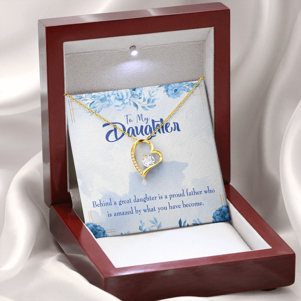 To My Daughter Great Daughter From Dad Forever Necklace w Message Card-Express Your Love Gifts