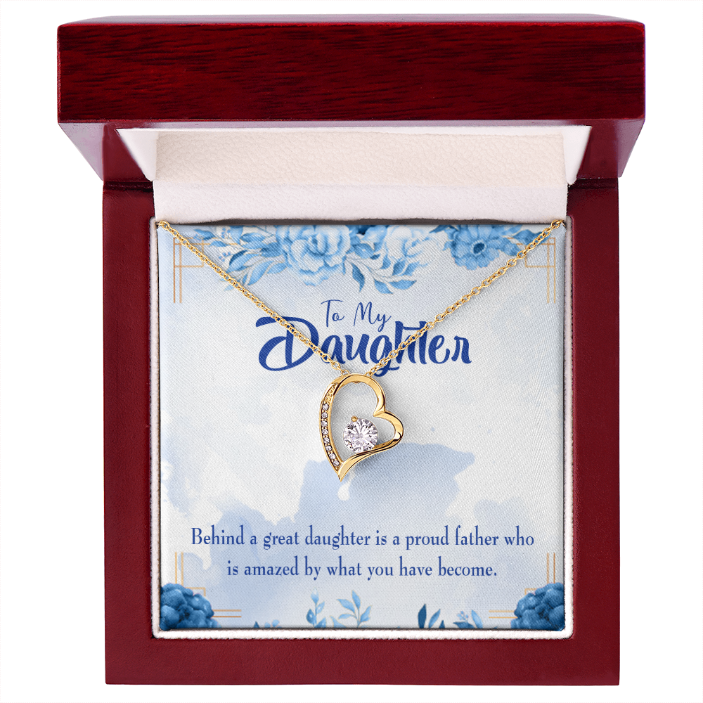 To My Daughter Great Daughter From Dad Forever Necklace w Message Card-Express Your Love Gifts