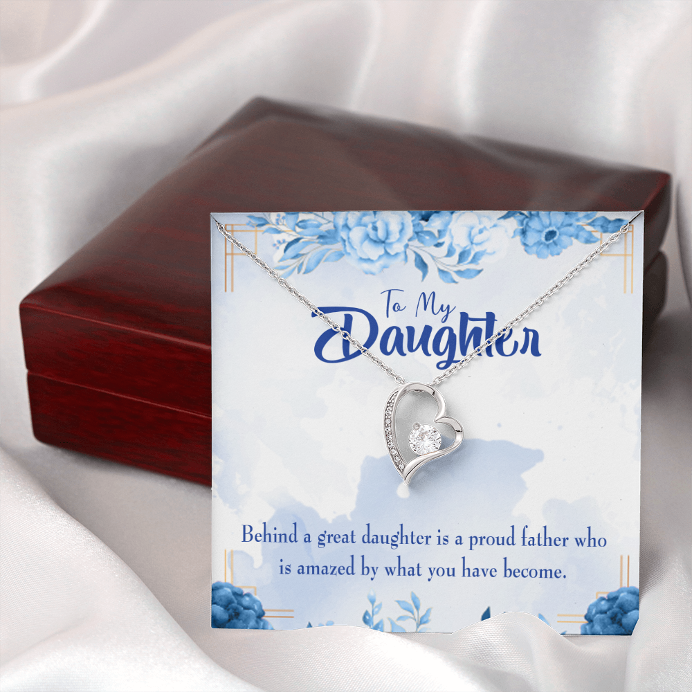 To My Daughter Great Daughter From Dad Forever Necklace w Message Card-Express Your Love Gifts