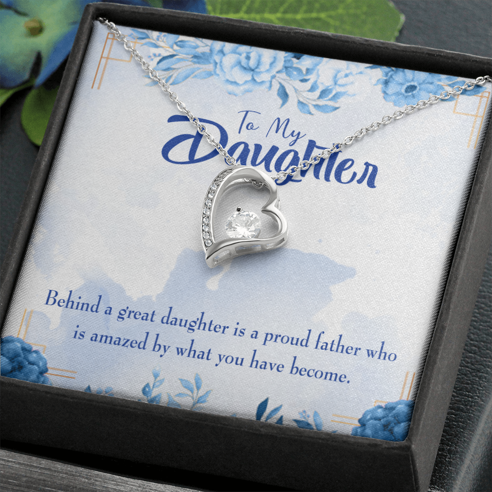 To My Daughter Great Daughter From Dad Forever Necklace w Message Card-Express Your Love Gifts