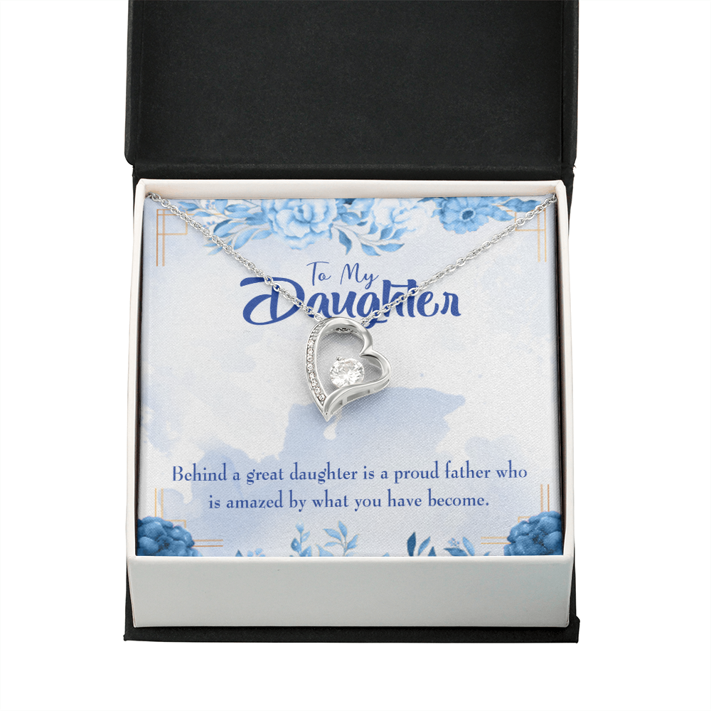 To My Daughter Great Daughter From Dad Forever Necklace w Message Card-Express Your Love Gifts