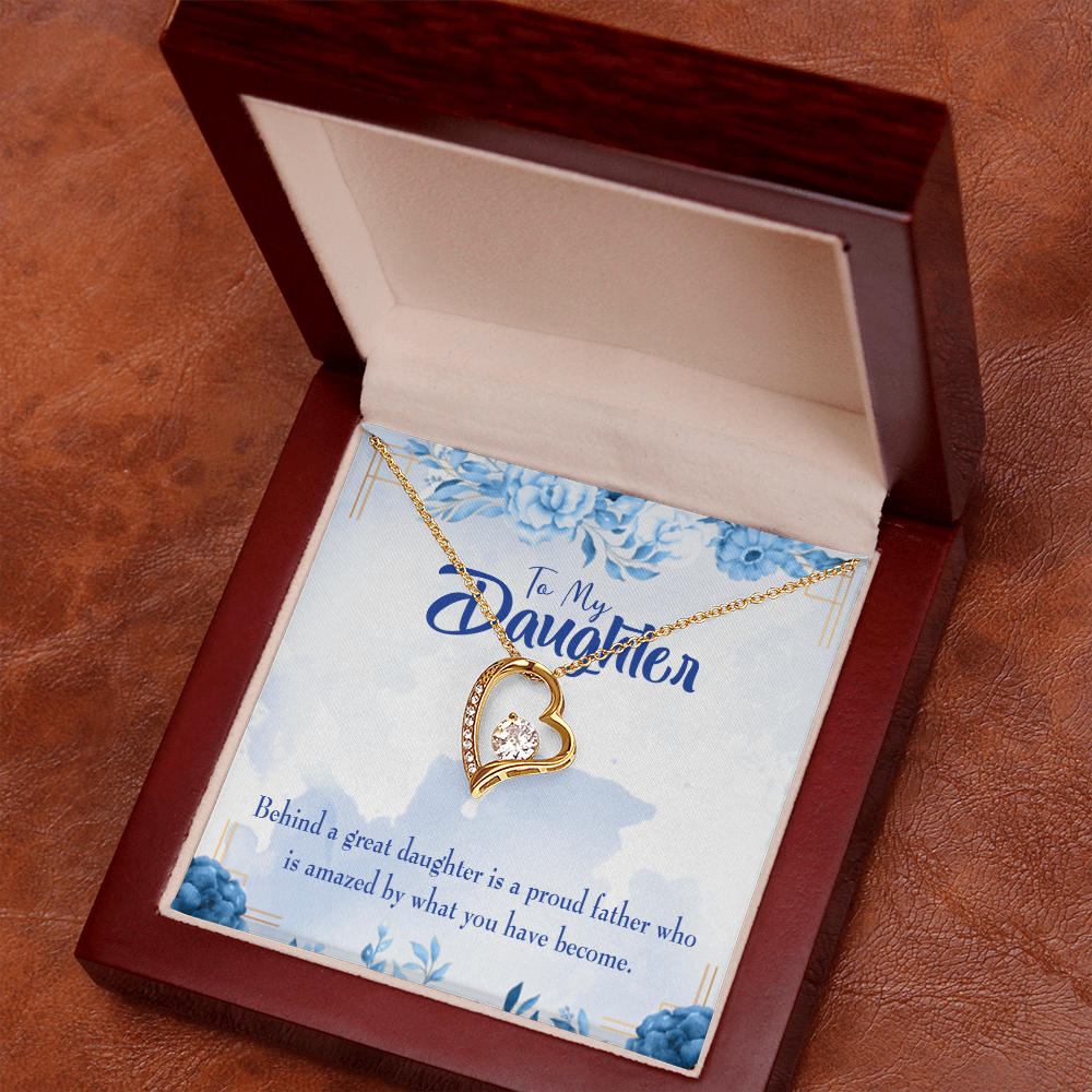To My Daughter Great Daughter From Dad Forever Necklace w Message Card-Express Your Love Gifts