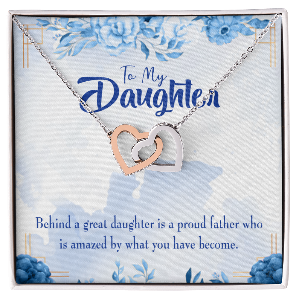 To My Daughter Great Daughter to Amazing Dad Inseparable Necklace-Express Your Love Gifts