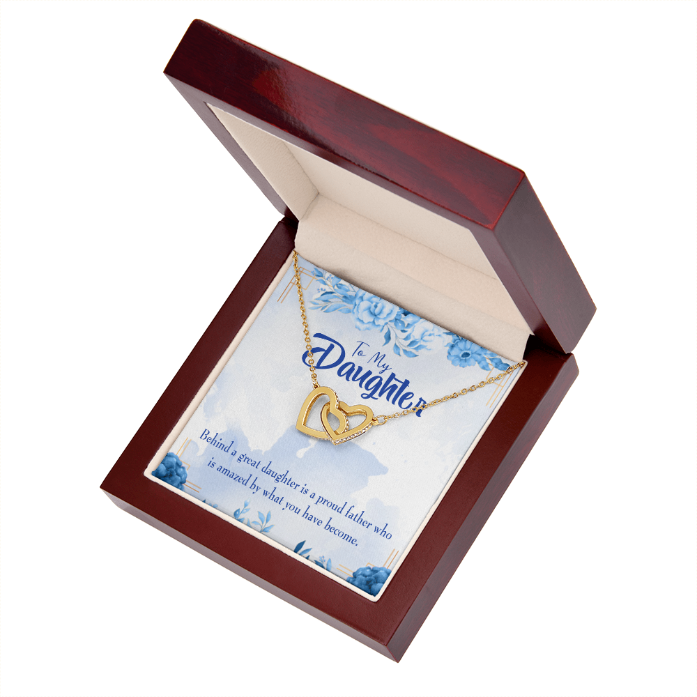 To My Daughter Great Daughter to Amazing Dad Inseparable Necklace-Express Your Love Gifts