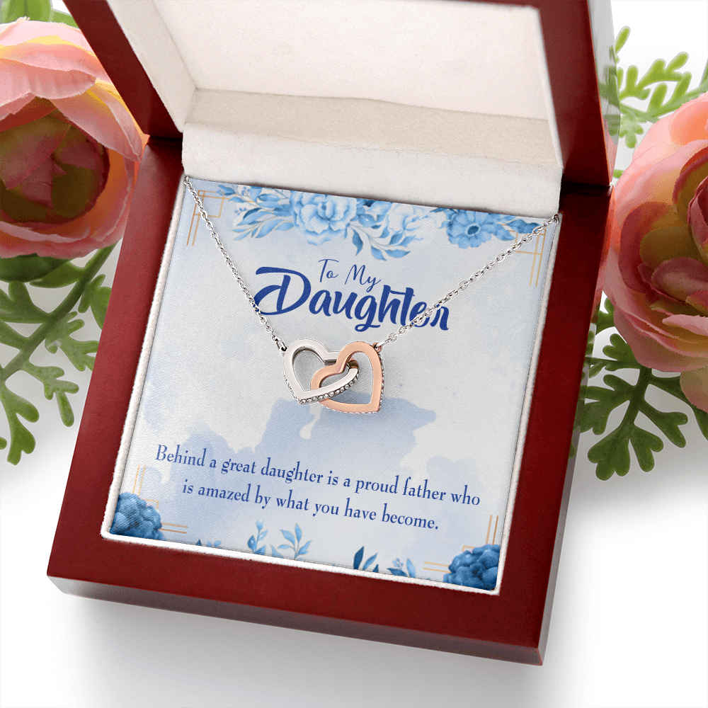 To My Daughter Great Daughter to Amazing Dad Inseparable Necklace-Express Your Love Gifts