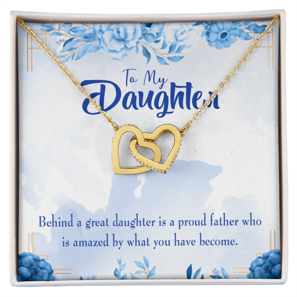 To My Daughter Great Daughter to Amazing Dad Inseparable Necklace-Express Your Love Gifts