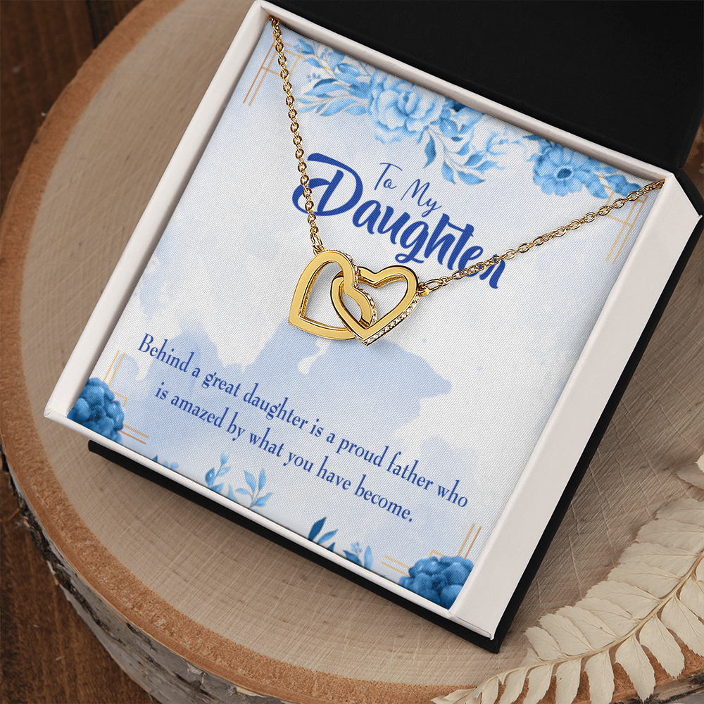 To My Daughter Great Daughter to Amazing Dad Inseparable Necklace-Express Your Love Gifts