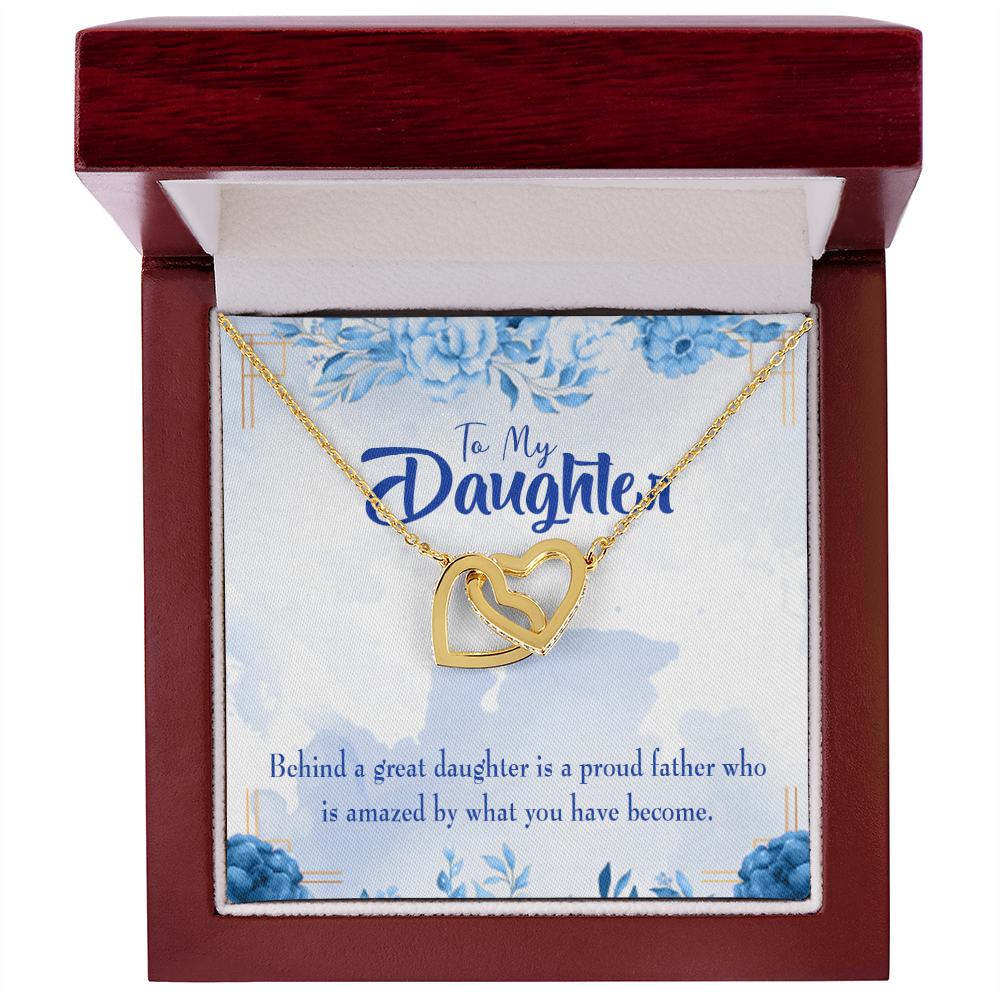 To My Daughter Great Daughter to Amazing Dad Inseparable Necklace-Express Your Love Gifts
