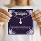 To My Daughter Great Daughter to Parent Alluring Ribbon Necklace Message Card-Express Your Love Gifts