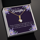 To My Daughter Great Daughter to Parent Alluring Ribbon Necklace Message Card-Express Your Love Gifts