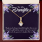 To My Daughter Great Daughter to Parent Alluring Ribbon Necklace Message Card-Express Your Love Gifts