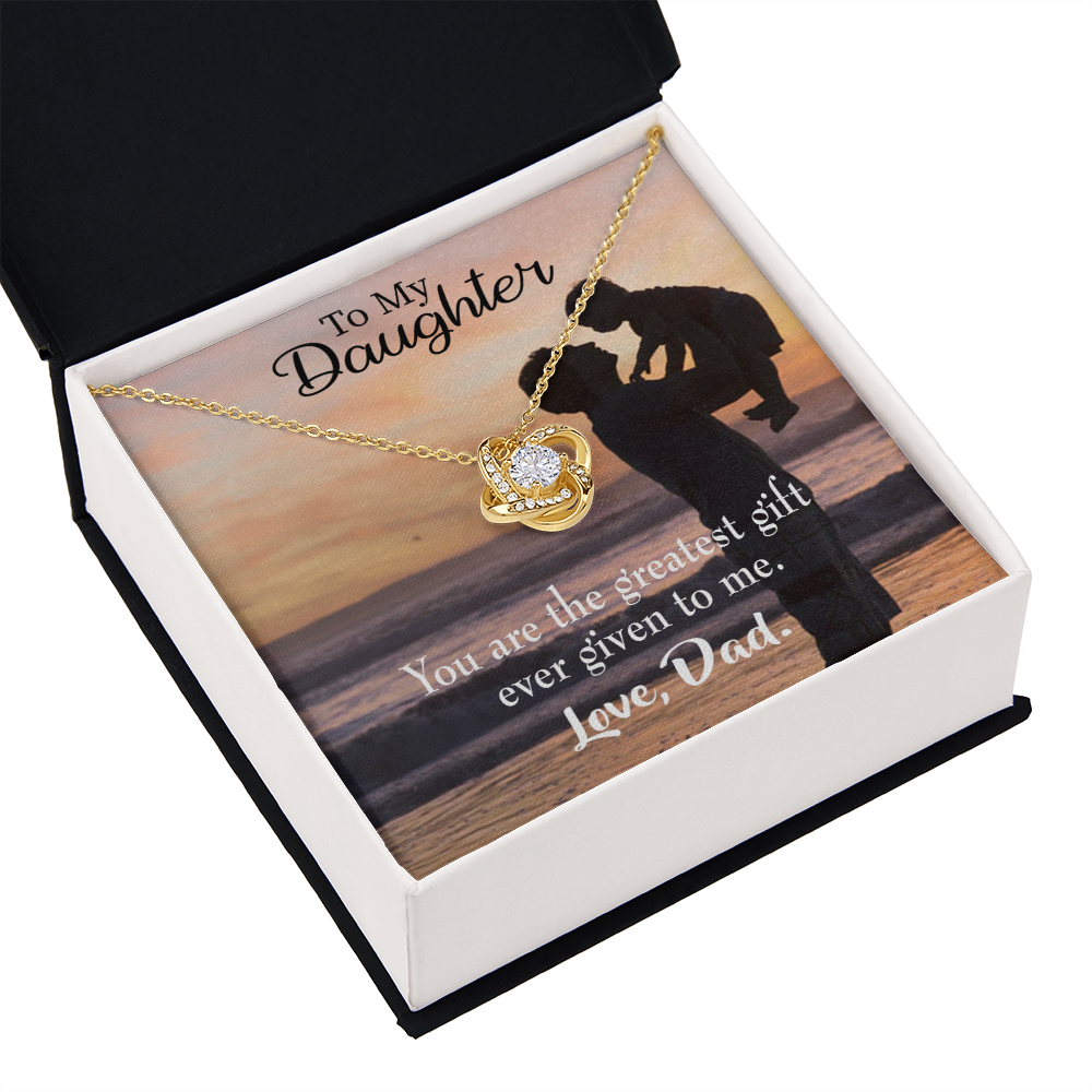 To My Daughter Greatest Daughter From Dad Infinity Knot Necklace Message Card-Express Your Love Gifts