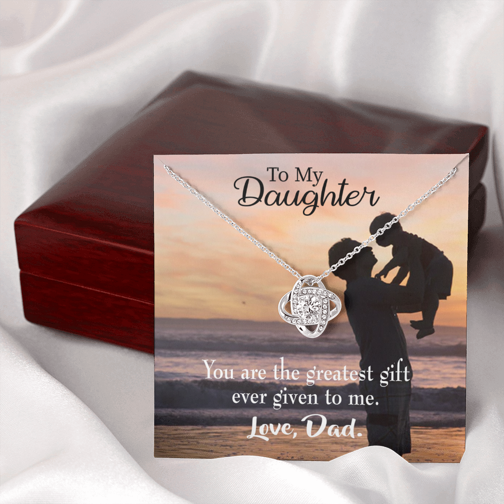 To My Daughter Greatest Daughter From Dad Infinity Knot Necklace Message Card-Express Your Love Gifts