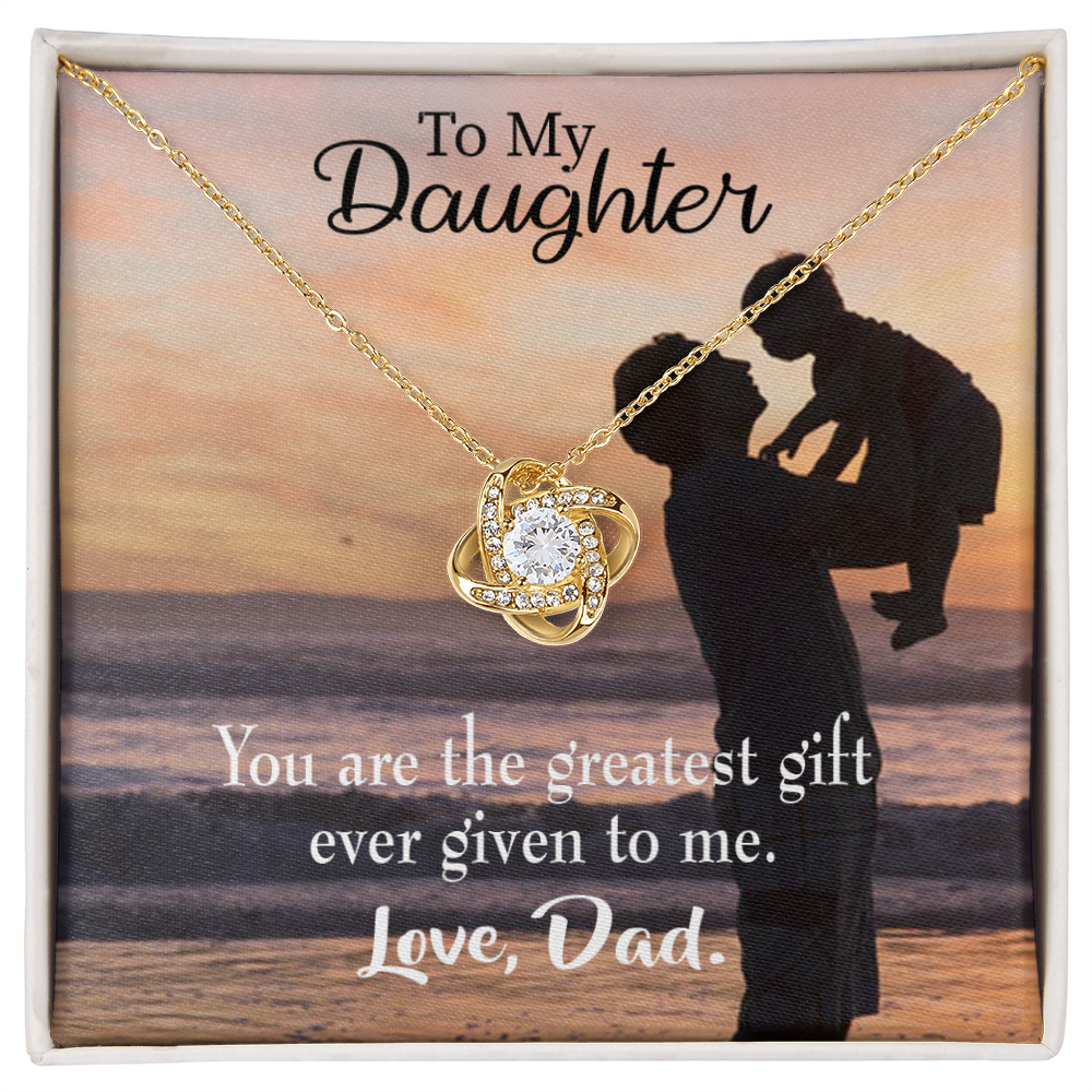 To My Daughter Greatest Daughter From Dad Infinity Knot Necklace Message Card-Express Your Love Gifts