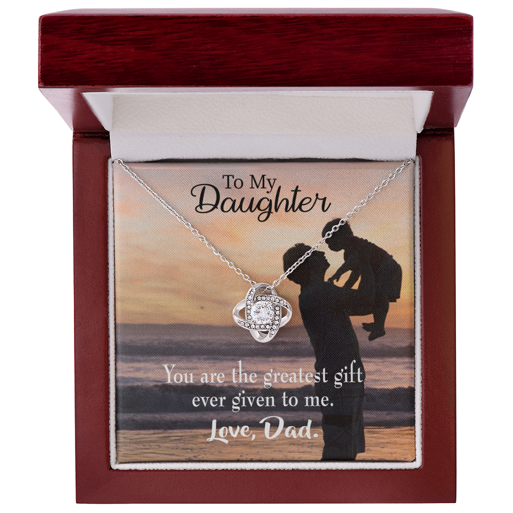 To My Daughter Greatest Daughter From Dad Infinity Knot Necklace Message Card-Express Your Love Gifts