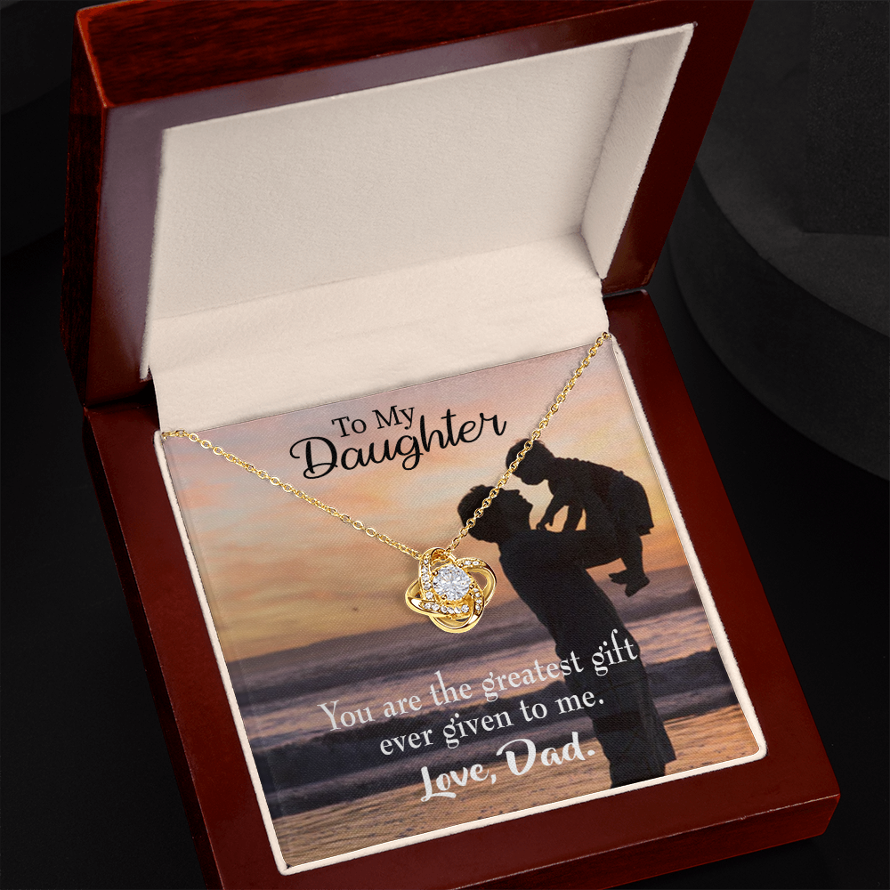 To My Daughter Greatest Daughter From Dad Infinity Knot Necklace Message Card-Express Your Love Gifts