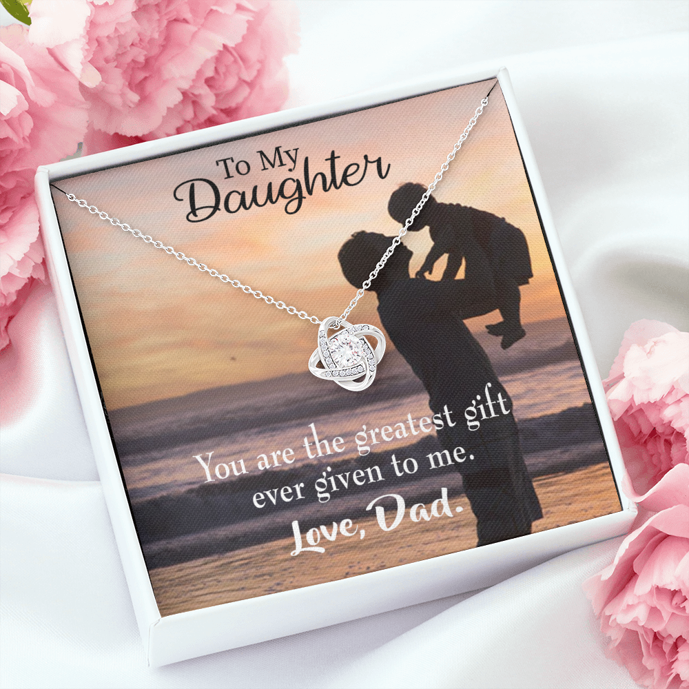 To My Daughter Greatest Daughter From Dad Infinity Knot Necklace Message Card-Express Your Love Gifts