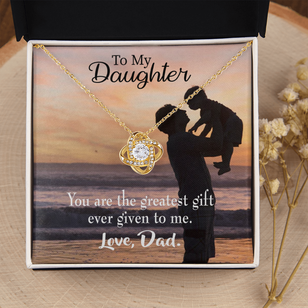 To My Daughter Greatest Daughter From Dad Infinity Knot Necklace Message Card-Express Your Love Gifts