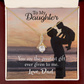 To My Daughter Greatest Daughter to Dad Alluring Ribbon Necklace Message Card-Express Your Love Gifts