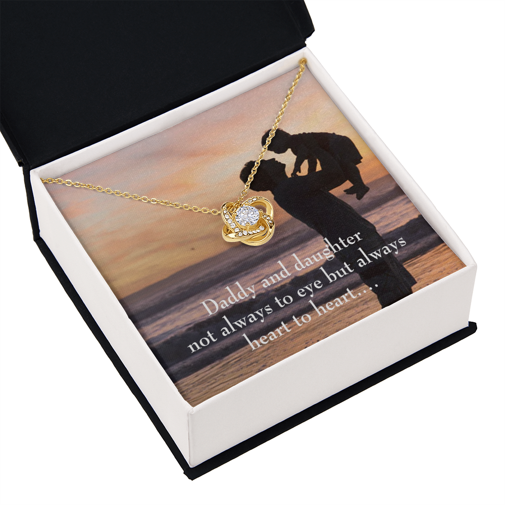 To My Daughter Heart to Heart From Dad Infinity Knot Necklace Message Card-Express Your Love Gifts