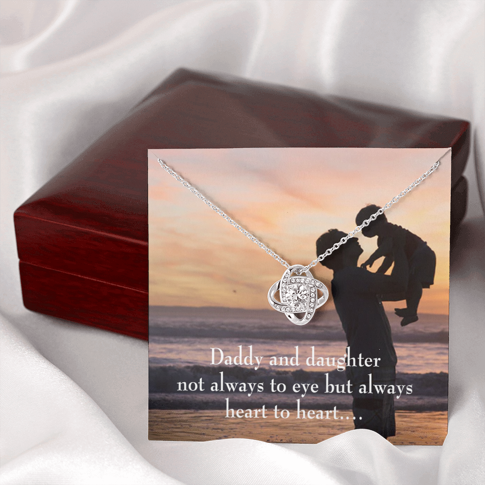 To My Daughter Heart to Heart From Dad Infinity Knot Necklace Message Card-Express Your Love Gifts