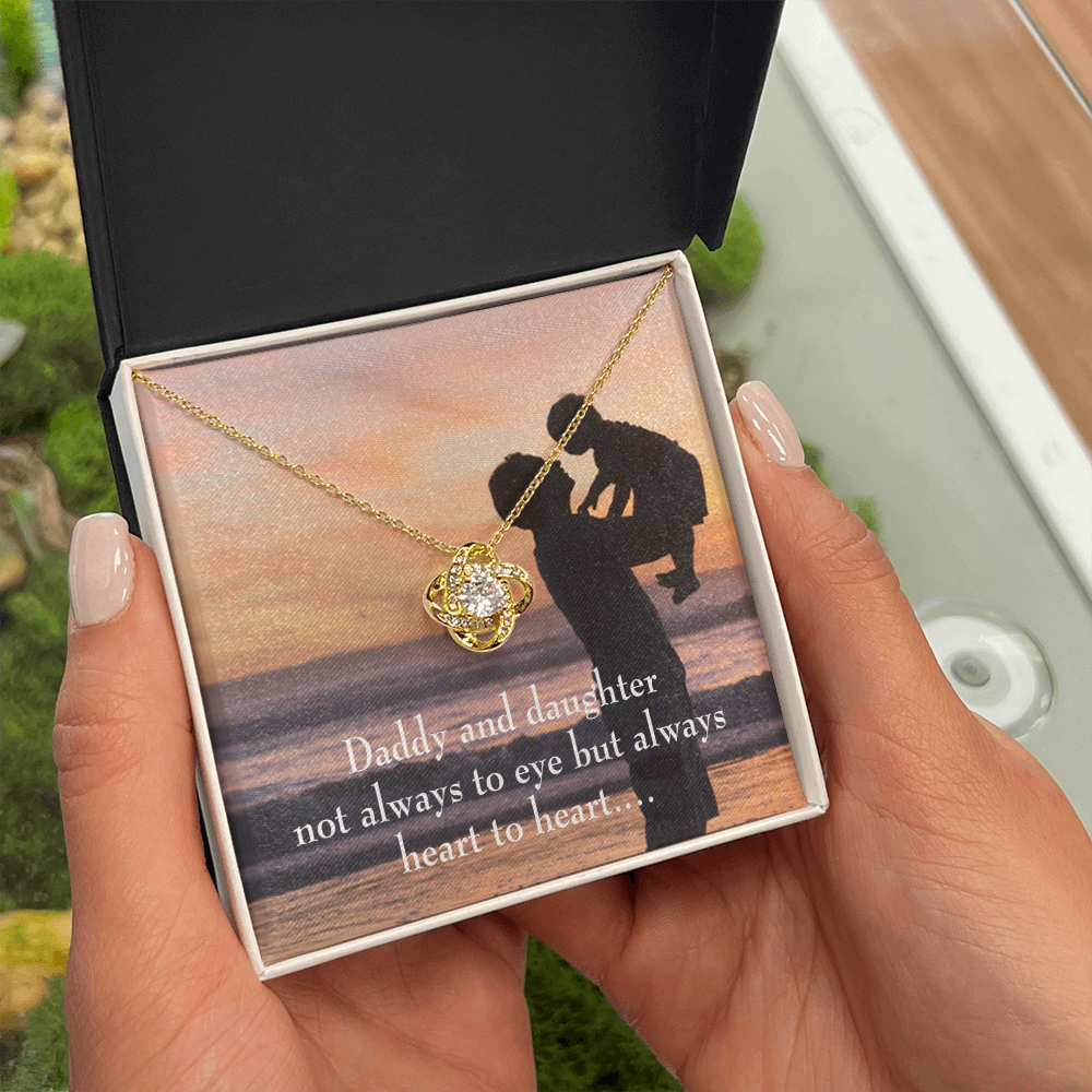 To My Daughter Heart to Heart From Dad Infinity Knot Necklace Message Card-Express Your Love Gifts