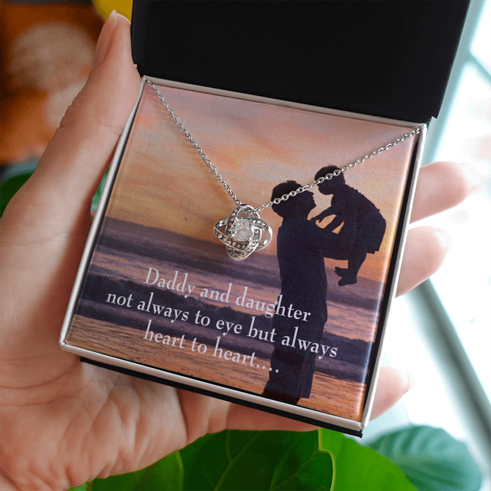 To My Daughter Heart to Heart From Dad Infinity Knot Necklace Message Card-Express Your Love Gifts