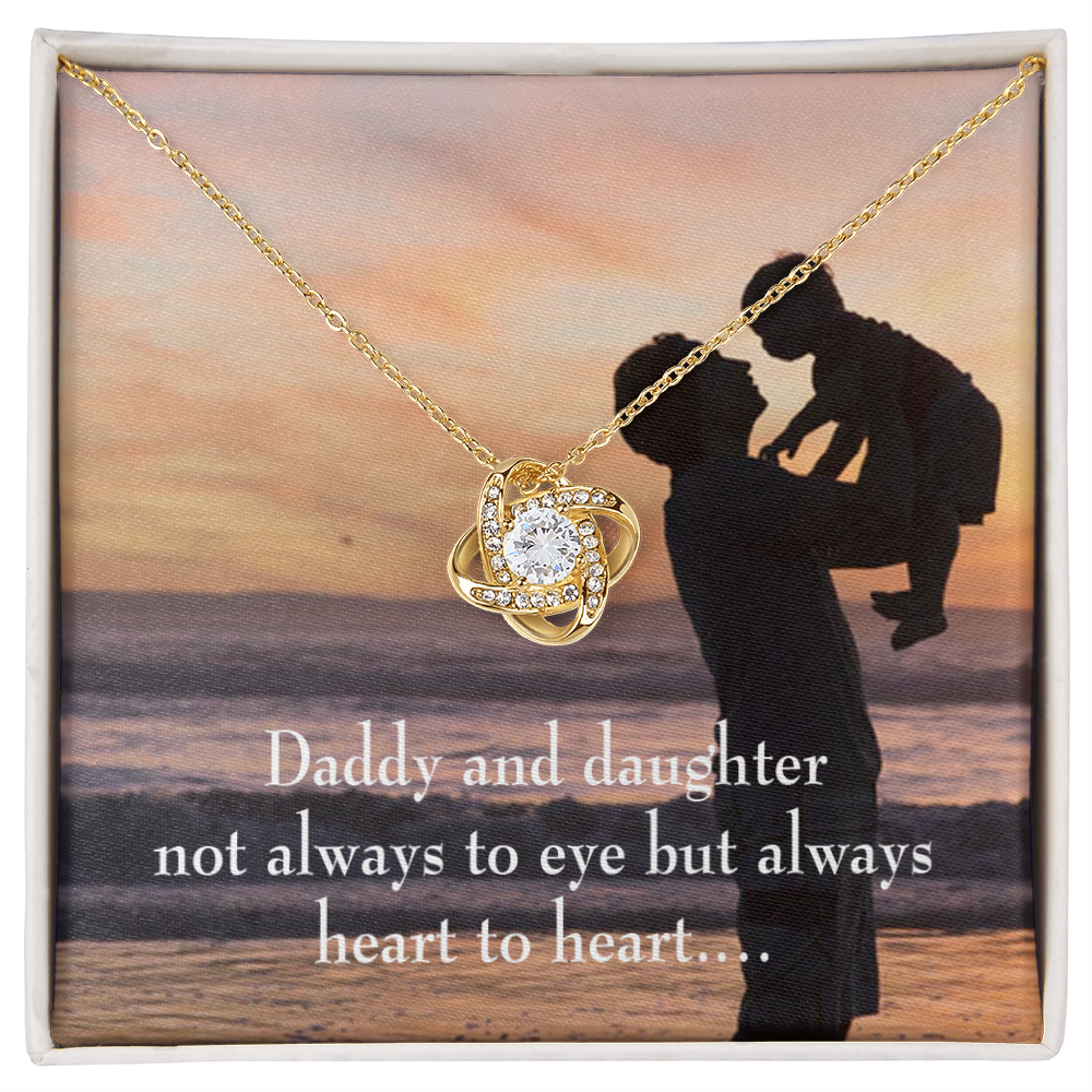 To My Daughter Heart to Heart From Dad Infinity Knot Necklace Message Card-Express Your Love Gifts